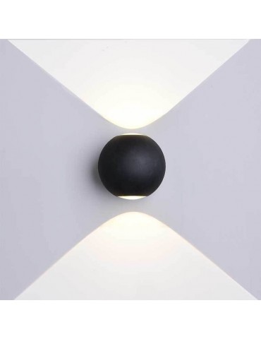 Aplique pared Led Esfera 6w Negro 2 caras - 3