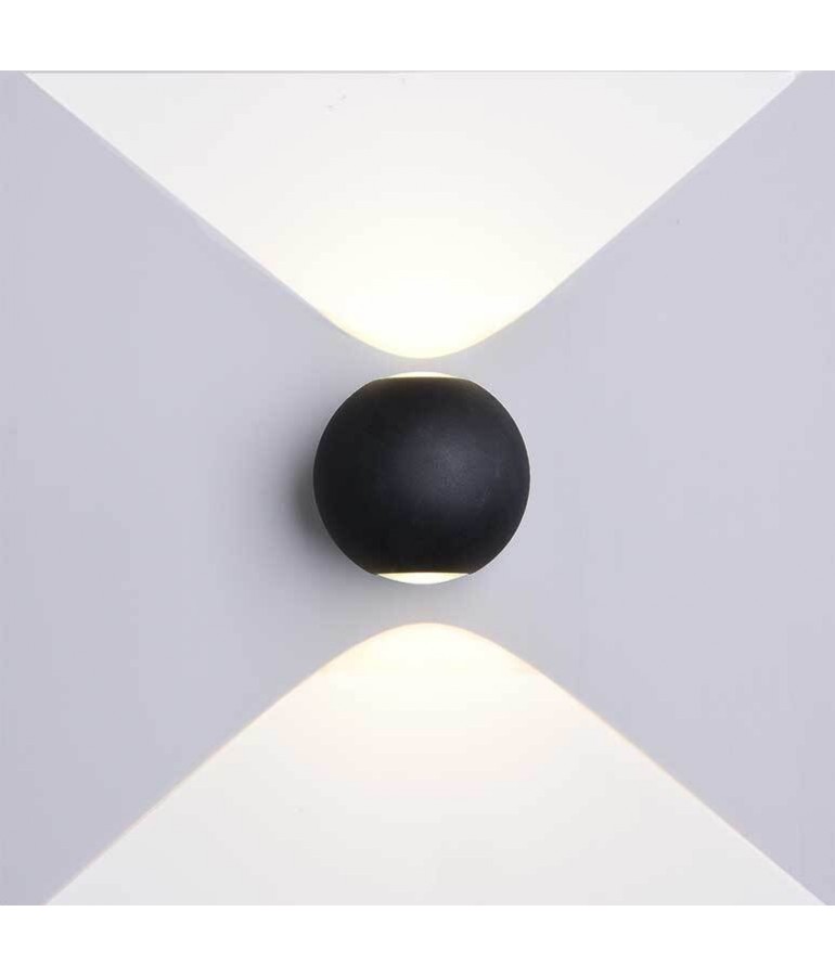 Aplique pared Led Esfera 6w Negro 2 caras - 3