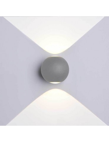Aplique pared Led Esfera 6w Gris 2 caras - 3