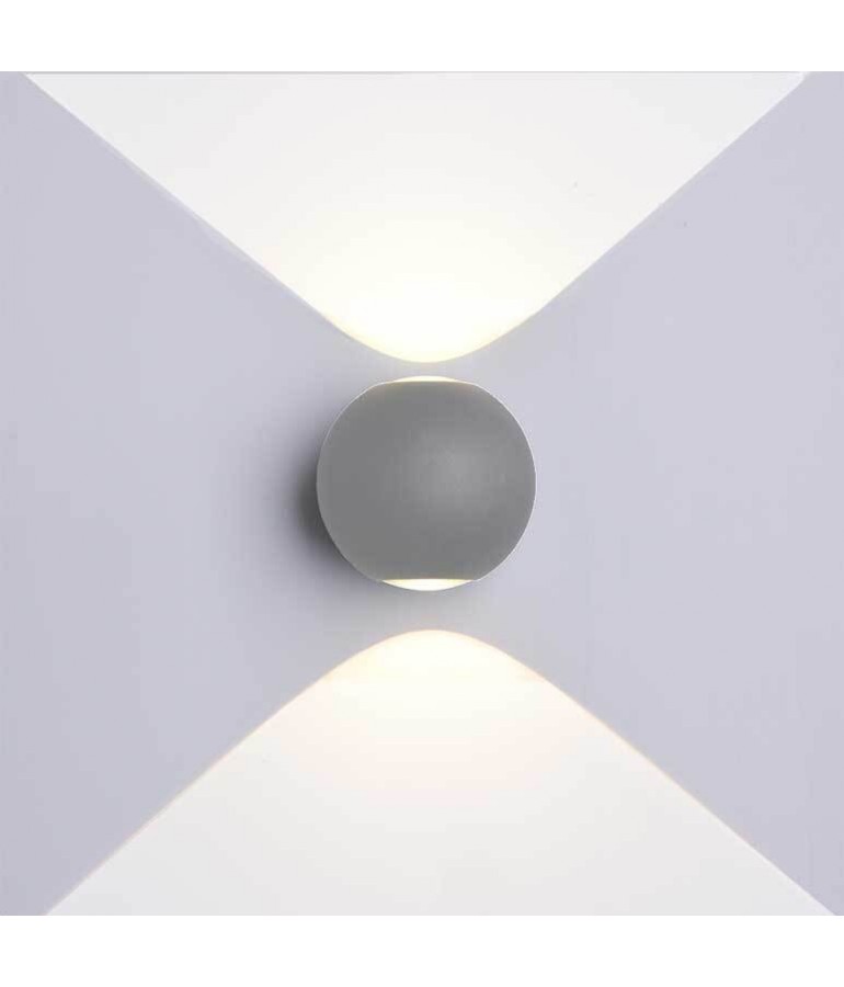 Aplique pared Led Esfera 6w Gris 2 caras - 3