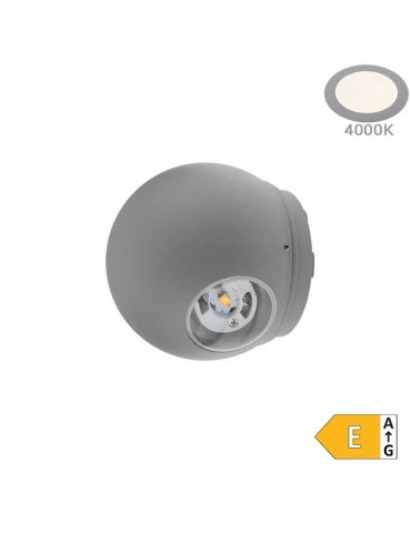 Aplique pared Led Esfera 6w Gris 2 caras - 5