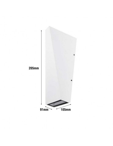 Aplique pared Led Pyramid 6w Blanco 2 caras dimensiones - 4