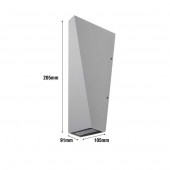 Aplique pared Led Pyramid 6w Gris 2 caras dimensiones - 4