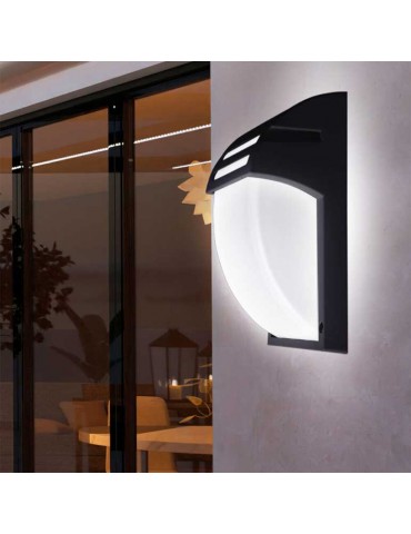 Aplique pared Aluminio Negro Grilla E27 - 5