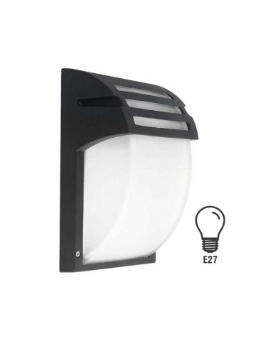 Aplique pared Aluminio Negro Grilla E27 - 3