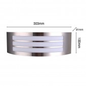 Aplique pared rectangular curvo Grilla Inox E27 - 4
