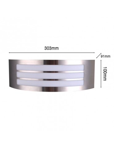 Aplique pared rectangular curvo Grilla Inox E27 - 4