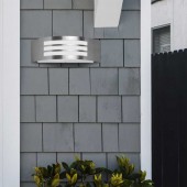 Aplique pared rectangular curvo Grilla Inox E27 - 5