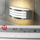 Aplique pared rectangular curvo Grilla Inox E27 - 3