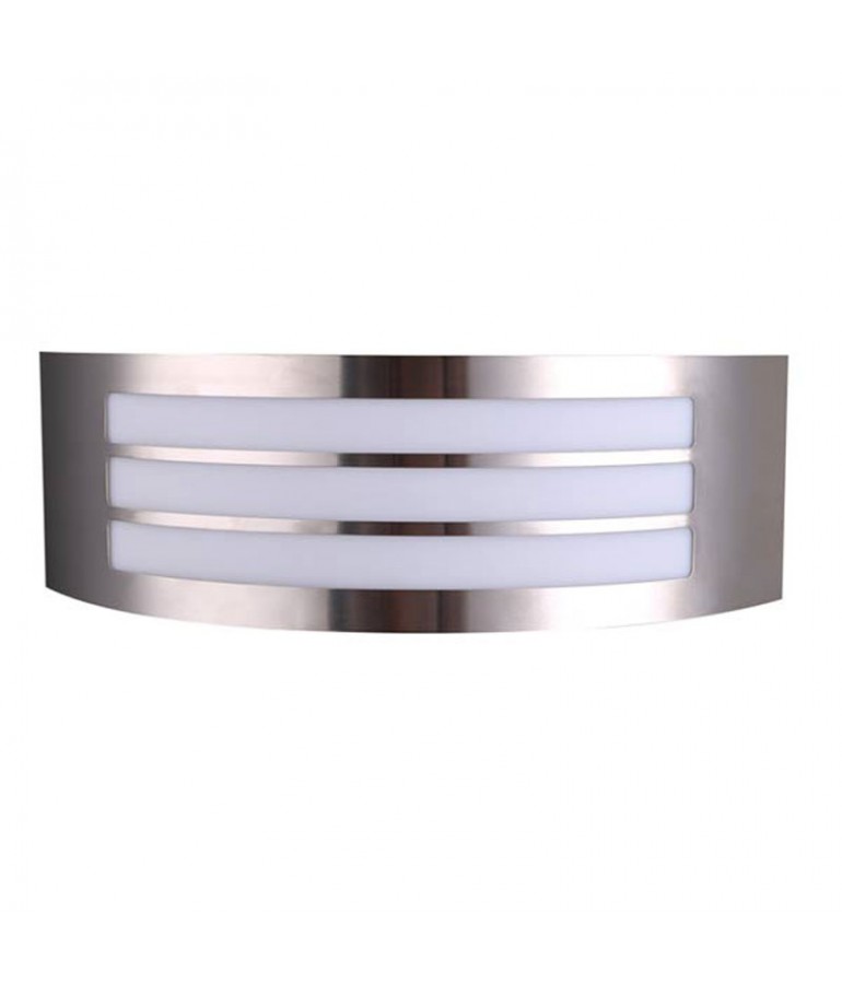 Aplique pared rectangular curvo Grilla Inox E27 - 1