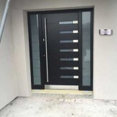 Aplique pared rectangular curvo Grilla Inox E27 - 2