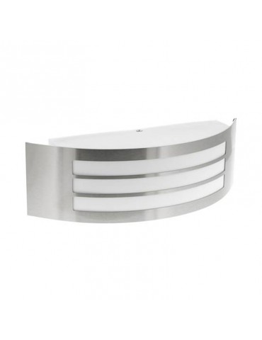 Aplique pared rectangular curvo Grilla Inox E27 - 6