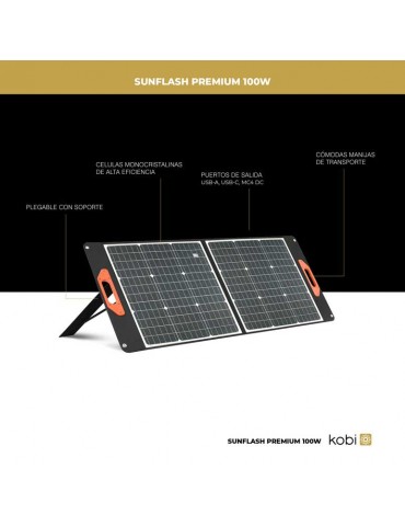 Panel fotovoltaico PORTATIL PLEGABLE 100W SUNFLASH 100 - 2