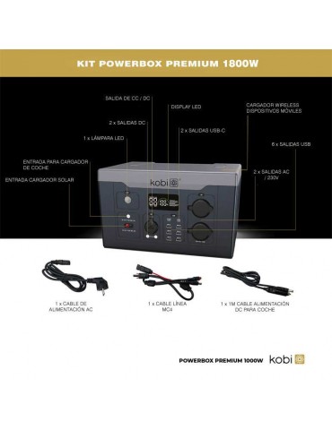 ESTACION ENERGIA SOLAR PORTATIL 1800W POWER BOX PREMIUM - 12