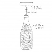Lámpara colgante botella E27 metal - 5
