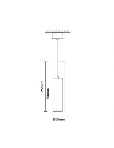 Lámpara colgante Negra Tubo 20cm GU10 - 4