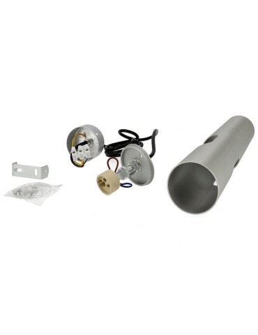 Lámpara colgante Tubo Plata Vista 40cm GU10 - 3