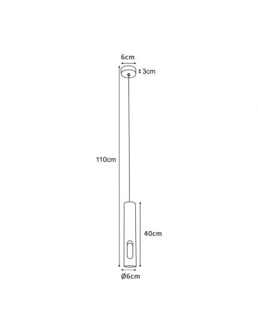 Lámpara colgante Tubo Vista 40cm - 4