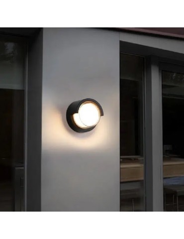 Aplique pared Led 15W circular negro exterior - 5