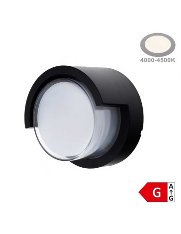 Aplique pared Led 15W circular negro exterior - 3