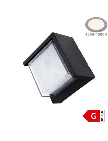 Aplique pared Led 15W cuadrado negro IP65 - 3