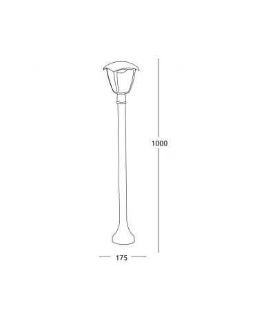 Farola 1 metro Exterior E27 Aluminio - 4
