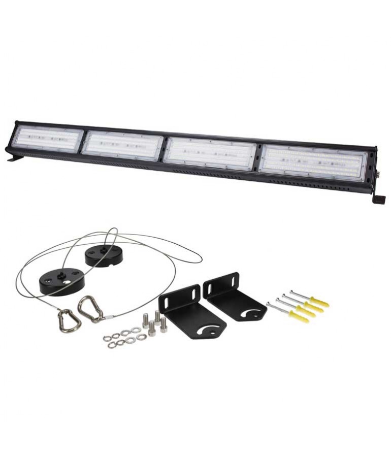 Campana Lineal Led Industrial 200W kit montaje - 3