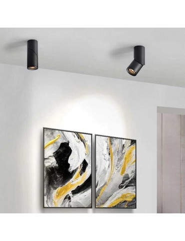 Aplique techo GU10 ajustable NEGRO superficie - 7