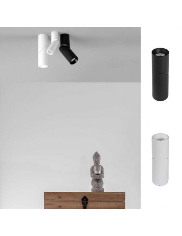 Aplique techo GU10 ajustable NEGRO superficie - 2