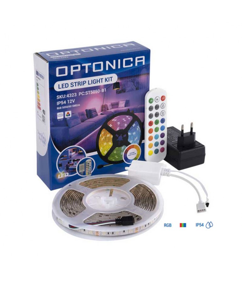 Kit Tira Led RGB 12VDC IP54 60LEDS/m Mando RC - 1