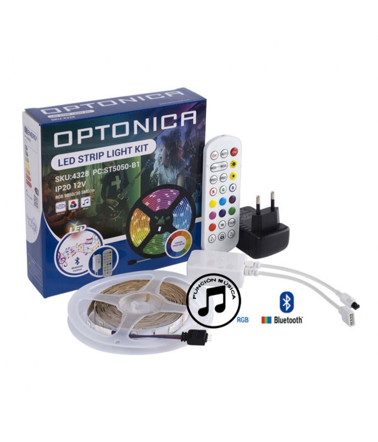 Kit Tira Led RGB Music Bluetooth 12VDC IP20 30LEDS/m - 1