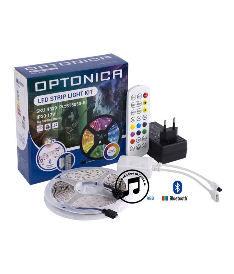 Kit Tira Led RGB Music Bluetooth 12VDC IP20 60LEDS/m - 1