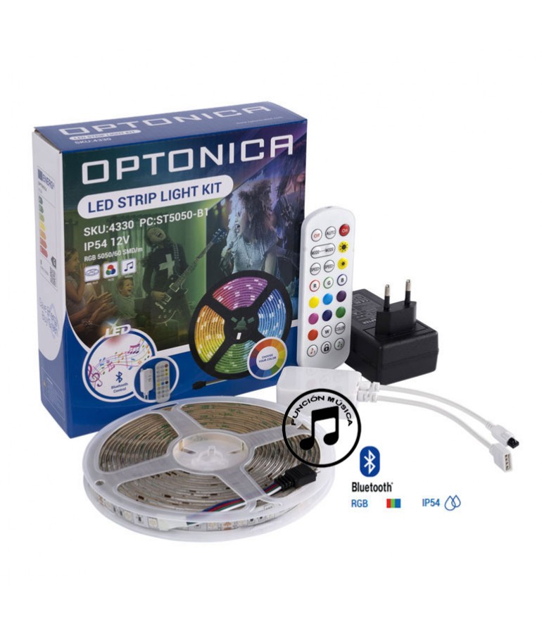 Kit Tira Led RGB Exterior Music Bluetooth 12VDC IP54 60LEDS/m - 1