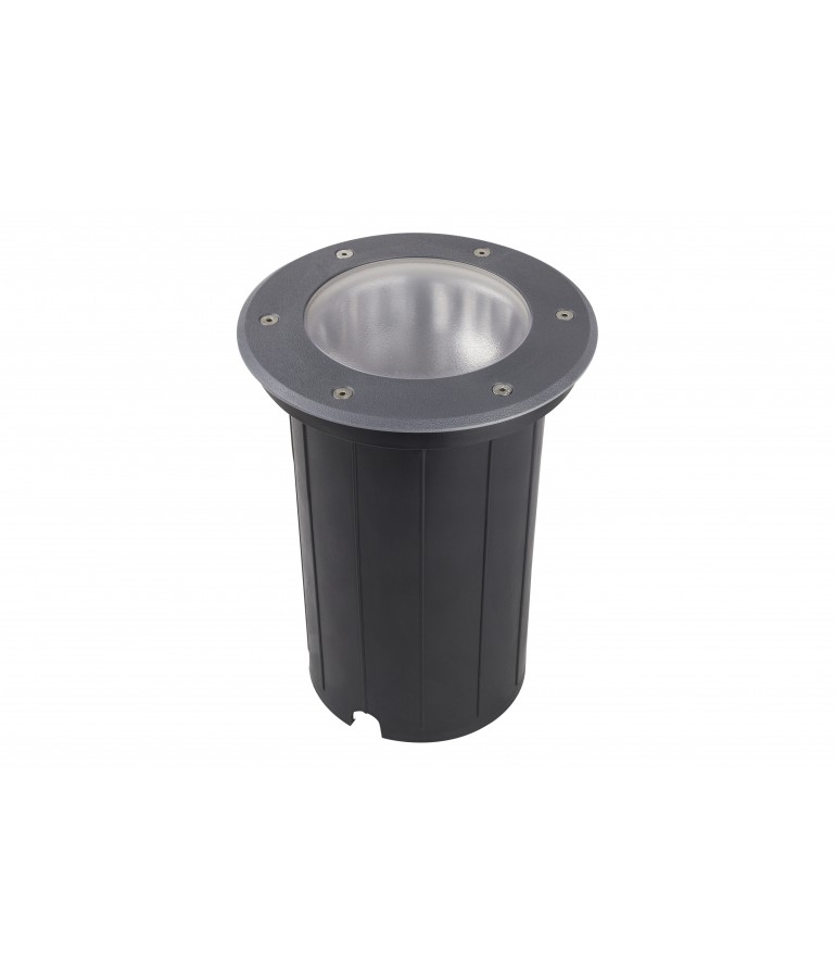 Foco Proyector E27 de suelo Circular Gil 190 empotrar gris antracita