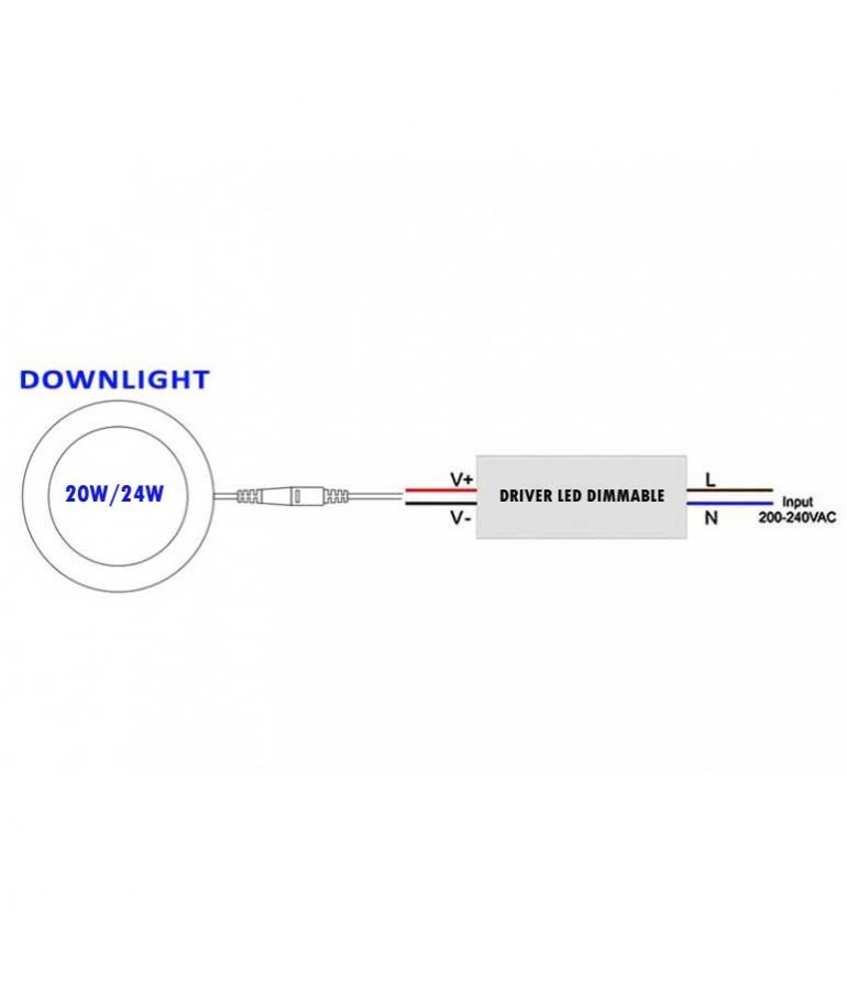 Driver Led Regulable Downlight 20W 24W