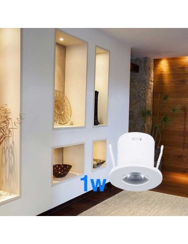 Mini Spot Led Downlight 1w circular empotrar Blanco - 3