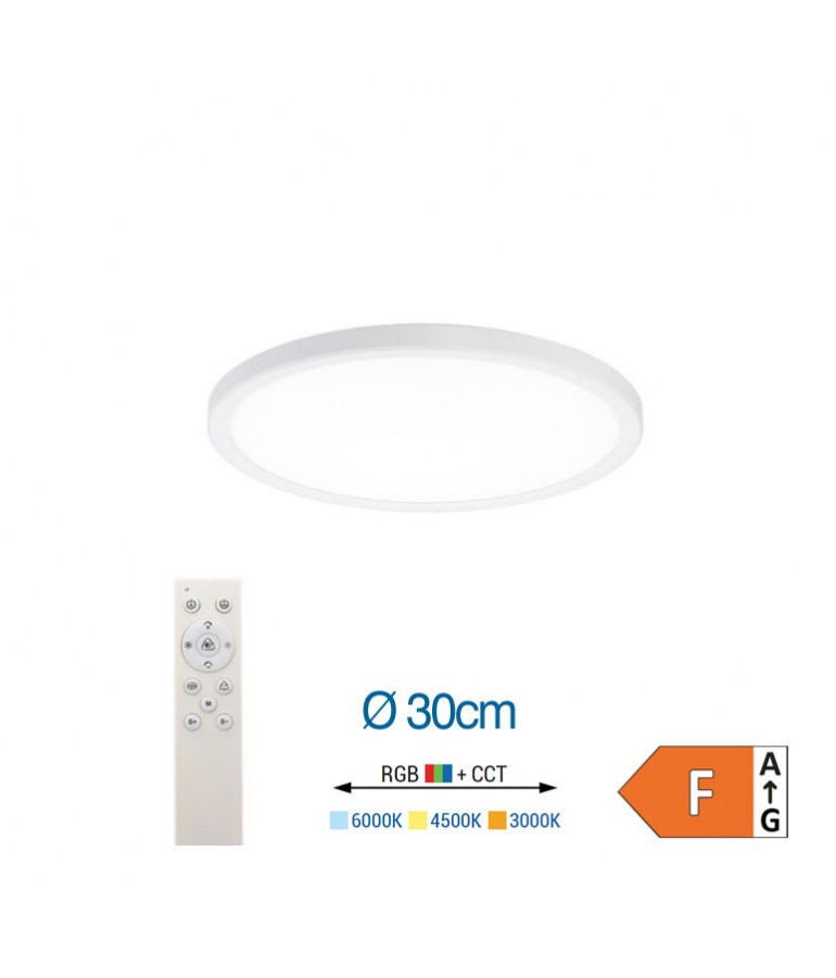 Aplique Led Redondo 18W Blanco RGB CCT Mando - 1