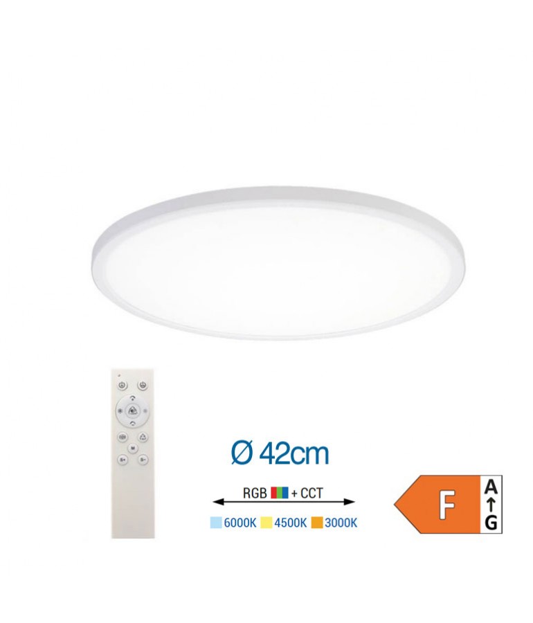 Aplique Led Redondo 24W Blanco RGB CCT Mando - 1