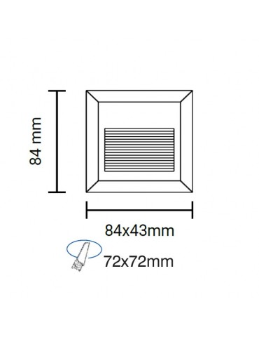 Aplique LED Escalera empotrar Blanco 3W - 4