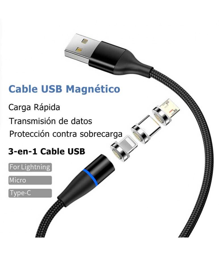 Cable USB Carga MAGNETICO 3 en 1 - 1