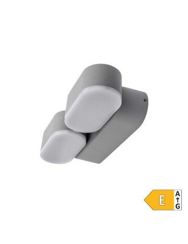 Aplique LED Doble Giratorio Pared 12W Gris - 3
