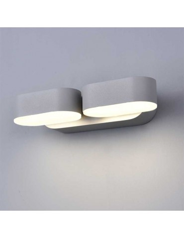 Aplique LED Doble Giratorio Pared 12W Gris - 5