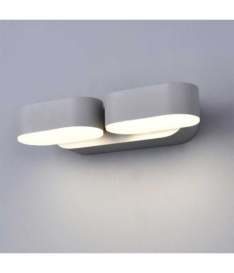 Aplique LED Doble Giratorio Pared 12W Gris - 5