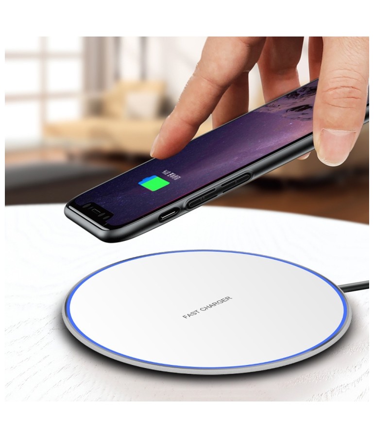 Base Cargador Blanco Wireless Qi Standard - 2