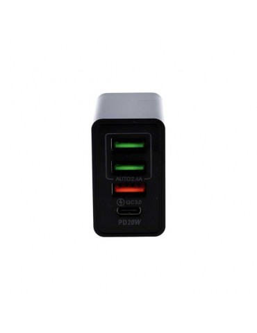 Cargador rápido PD 3x USB-A QC 3.0 - 3