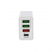 CARGADOR RAPIDO PD 3x USB-A QC 3.0 Blanco - 2