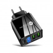 CARGADOR RAPIDO PD 3x USB-A QC 3.0 Negro - 2