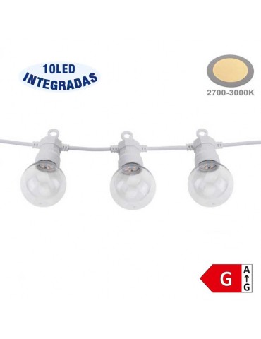 Guirnalda led exterior 8m 10 Bombillas 3W IP65 - 5