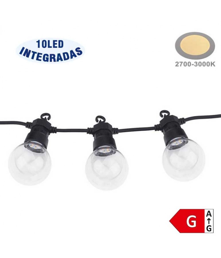 Guirnalda led exterior 8m 10 Bombillas 3W IP65 - 1