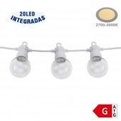 Guirnalda led exterior 13m 20 Bombillas 6W IP65 blanca